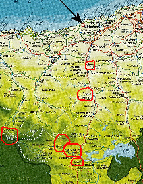 Posada San Telmo_Mapas de Cantabria: Ubiarco-Alto Campoo