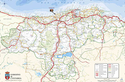 Mapa de carreteras de Cantabria
