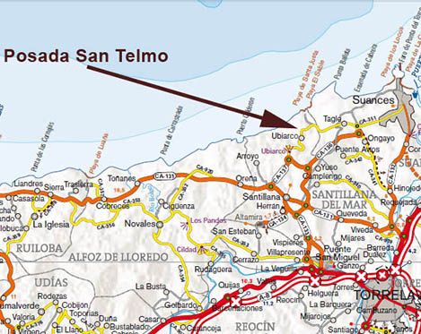 mapa carreteras Ubiarco